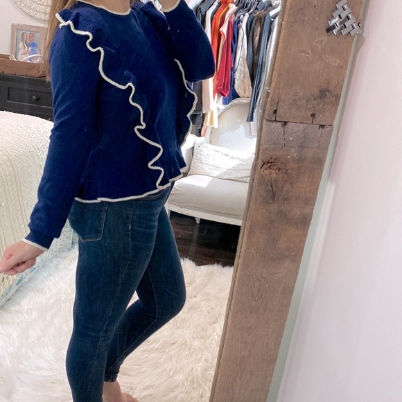 Draper James navy blue sweater wool and cashmere blend size large - Picture 5 of 9